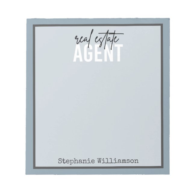 Personalized Real Estate Agent Gifts for Realtor Notepad (Front)