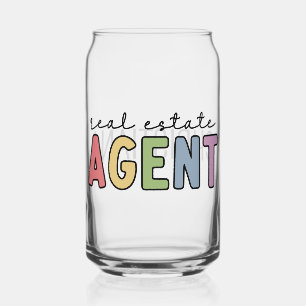 Personalized Real Estate Agent Realtor Gifts Can Glass