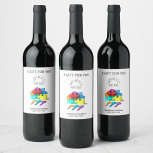 Personalized Real Estate Agent  Wine Label