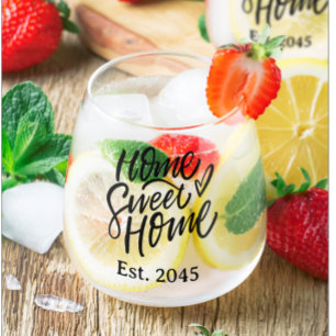 Personalized Real Estate Closing Gift Stemless Wine Glass