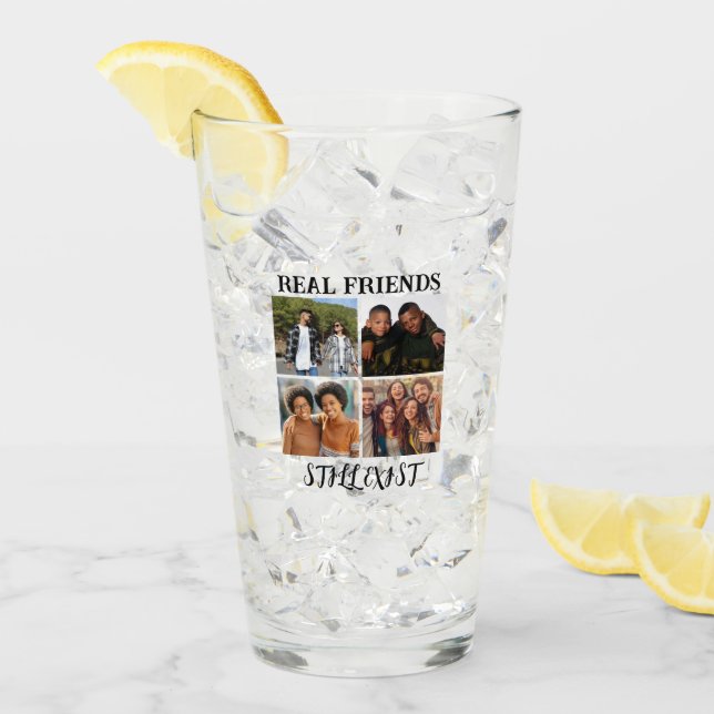 Personalized "Real Friends Still Exist" Photo Temp Glass (Front Ice)