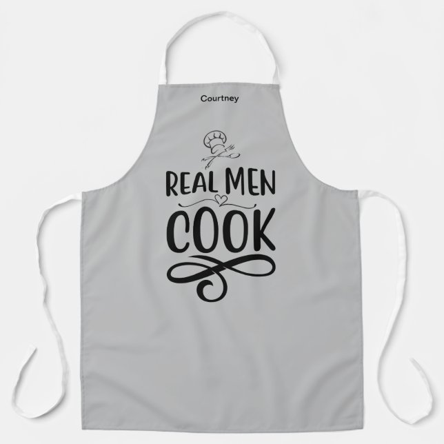 Personalized "Real Men Cook" Apron (Front)