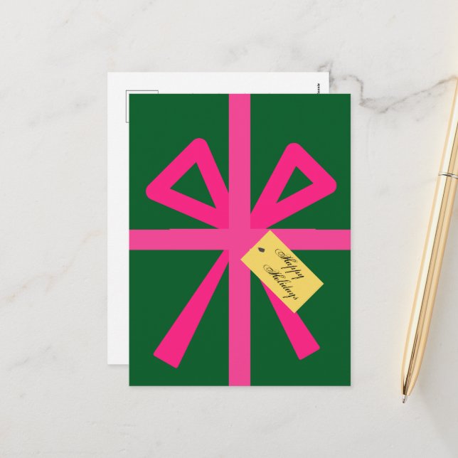 Personalized Realtor Modern Business Greetings Holiday Postcard (Front/Back In Situ)