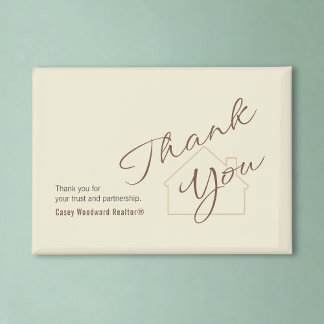 Personalized Realtor Thank You Minimalist Script  Magnet