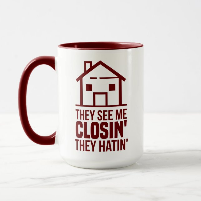Personalized Realtor They See Me Closing Gag Mug (Left)