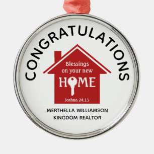 Personalized Realtor to Client New Home Metal Ornament