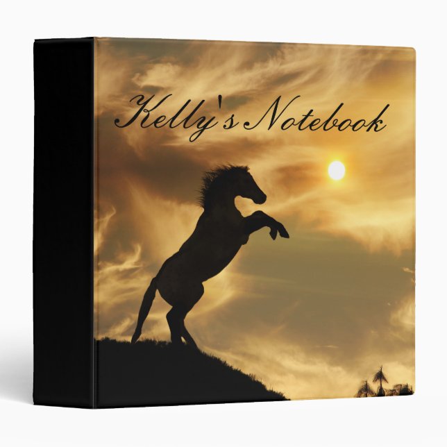 Personalized Rearing Horse in the Sun Notebook Binder (Front/Spine)