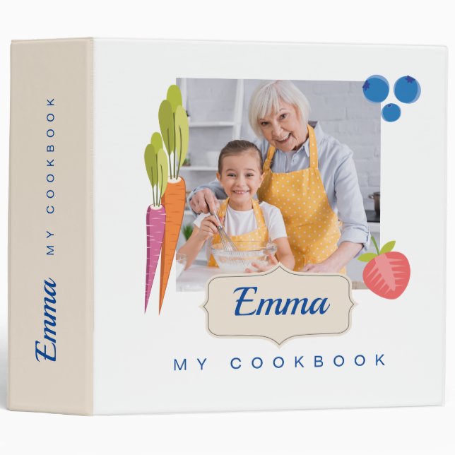Personalized Recipe Binder (Add Your Photo)  (Front/Spine)