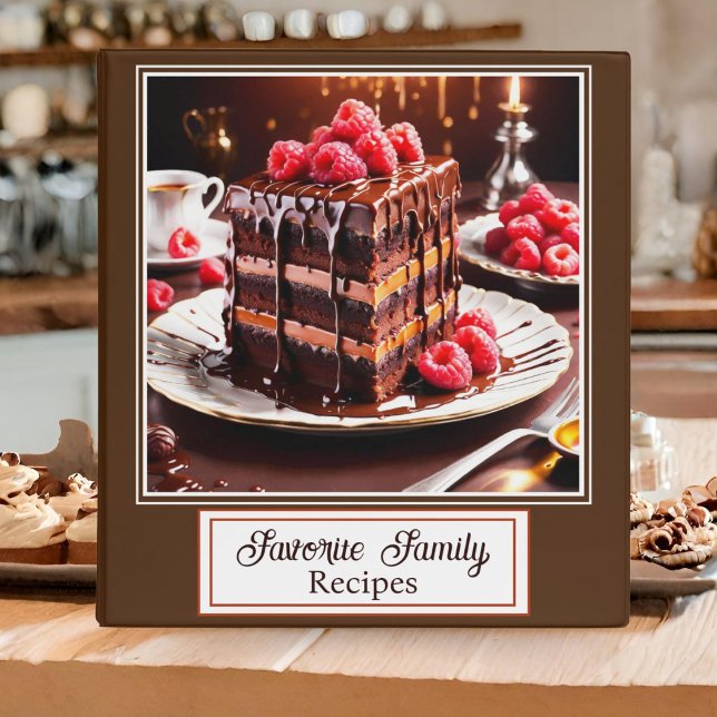 Personalized Recipe Binder Chocolate Cake Cover (Unlock a world of decadence with our chocolate dessert recipe binder! )