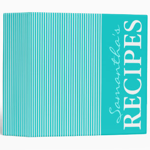 Personalized recipe binder   Striped cook book