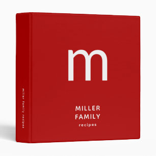Personalized Recipe Binder with Monogram Design