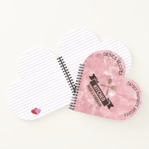 Personalized Recipe Book - Custom Heart Shaped