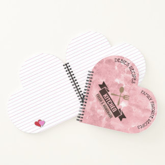 Personalized Recipe Book - Custom Heart Shaped