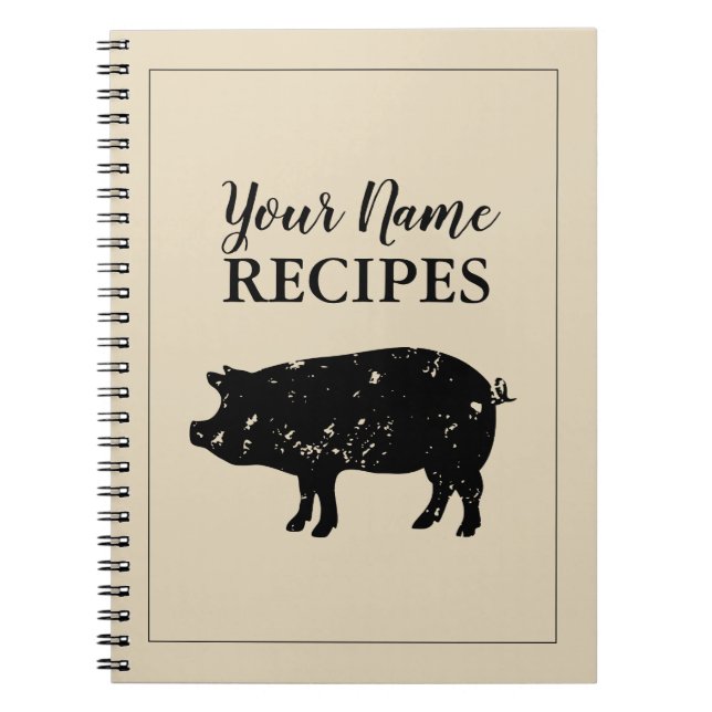 Personalized recipe book notebook for chef cook (Front)