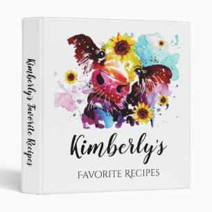 Personalized Recipe Cookbook Elegant Script Recipe Binder