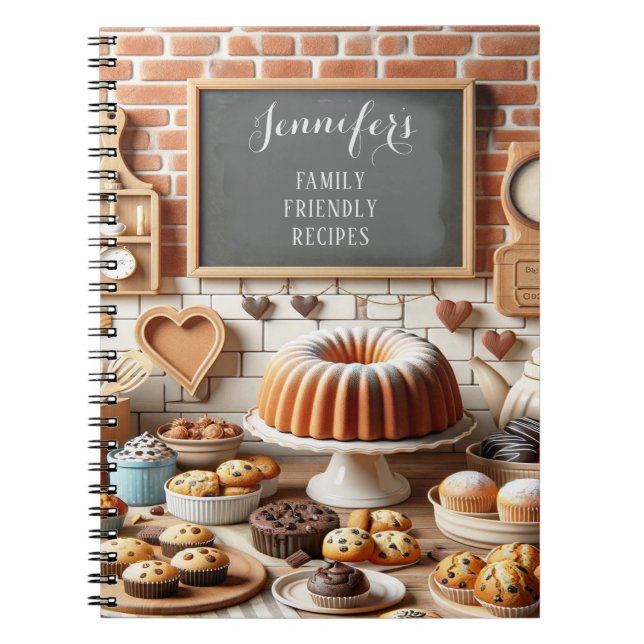 Personalized Recipe Cookbook Notebook (Front)