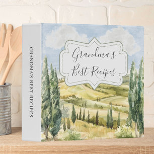 Personalized Recipe Cookbook Tuscany Italy Nature Binder