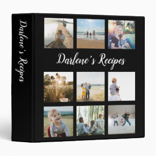 Personalized Recipe Family Photo Collage Name Binder