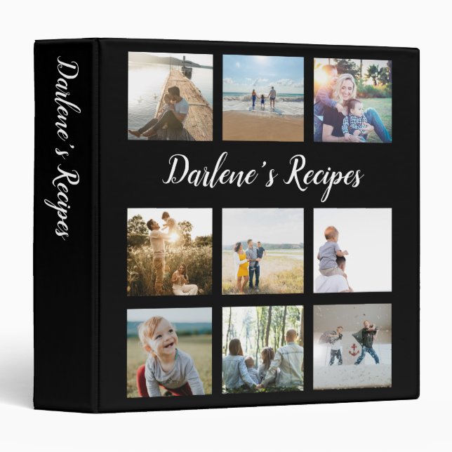 Personalized Recipe Family Photo Collage Name Binder (Front/Spine)