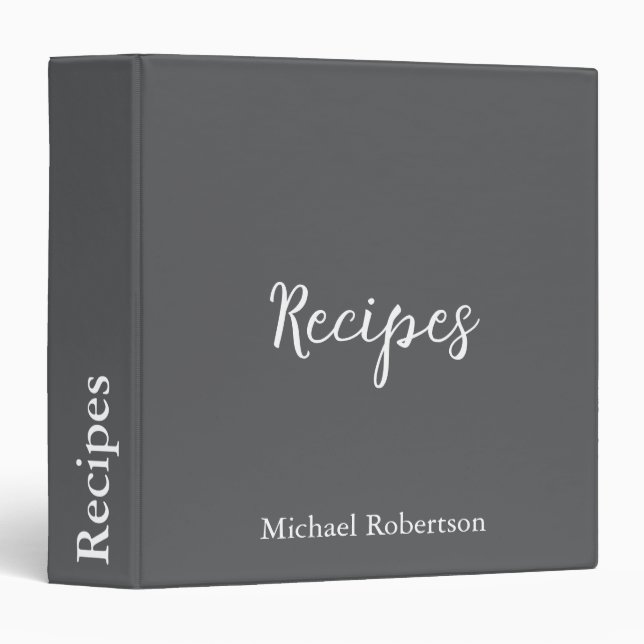 Personalized Recipe Journal  Binder (Front/Spine)