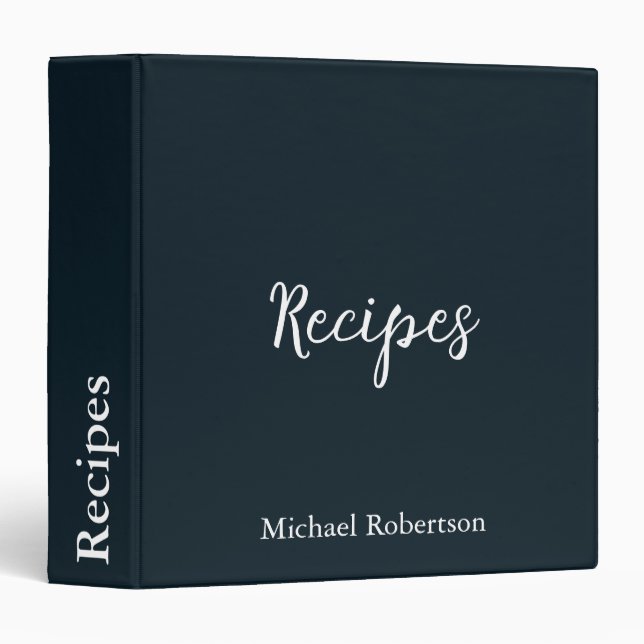 Personalized Recipe Journal  Binder (Front/Spine)