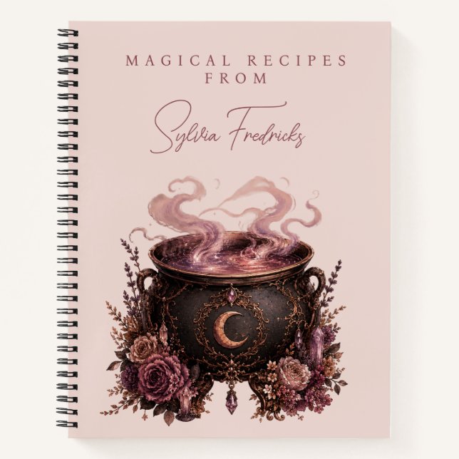 Personalized Recipe Notebook - Gothic Tea Set (Front)