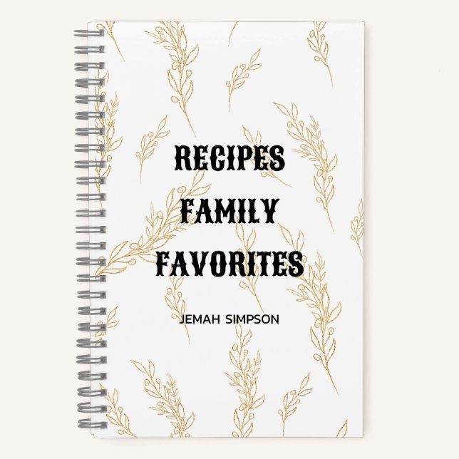 Personalized Recipe Organizer Notebook (Front)