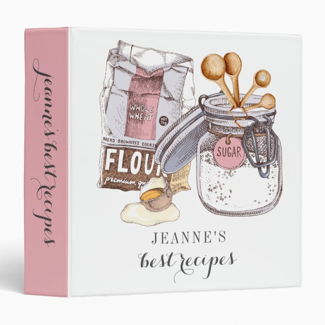 Personalized Recipes 3 Ring Binder (Front/Spine)