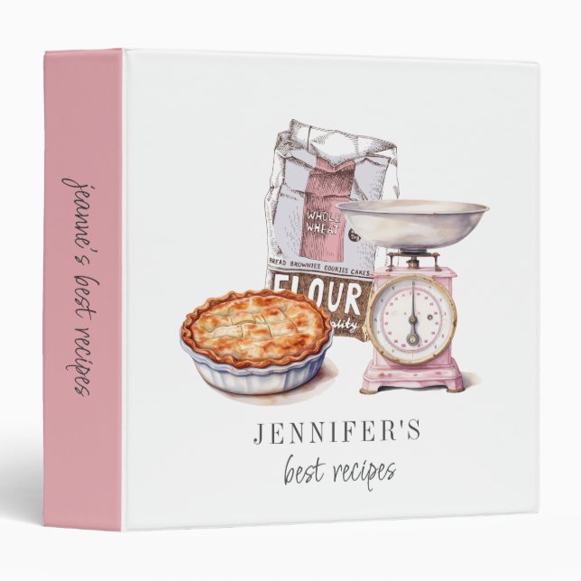 Personalized Recipes 3 Ring Binder (Front/Spine)