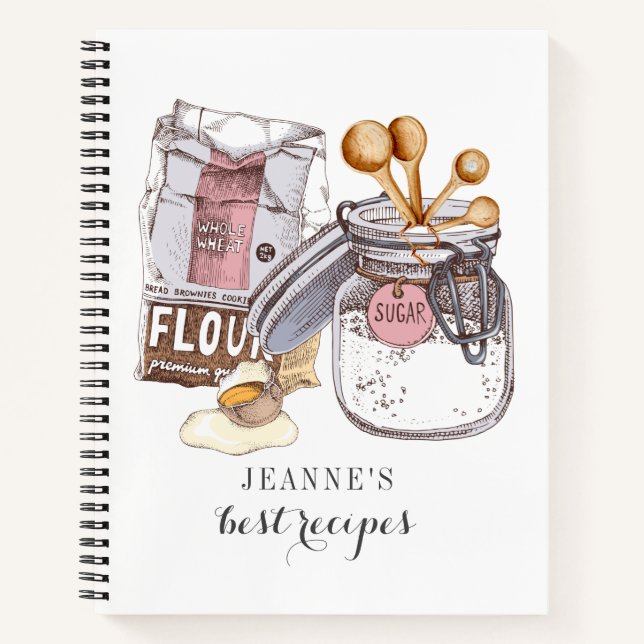 Personalized Recipes 3 Ring Binder Notebook (Front)
