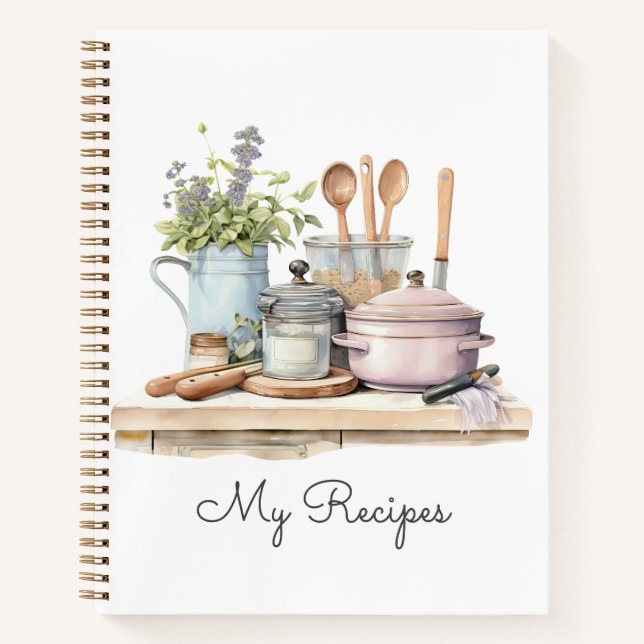 Personalized Recipes 3 Ring Binder Notebook (Front)