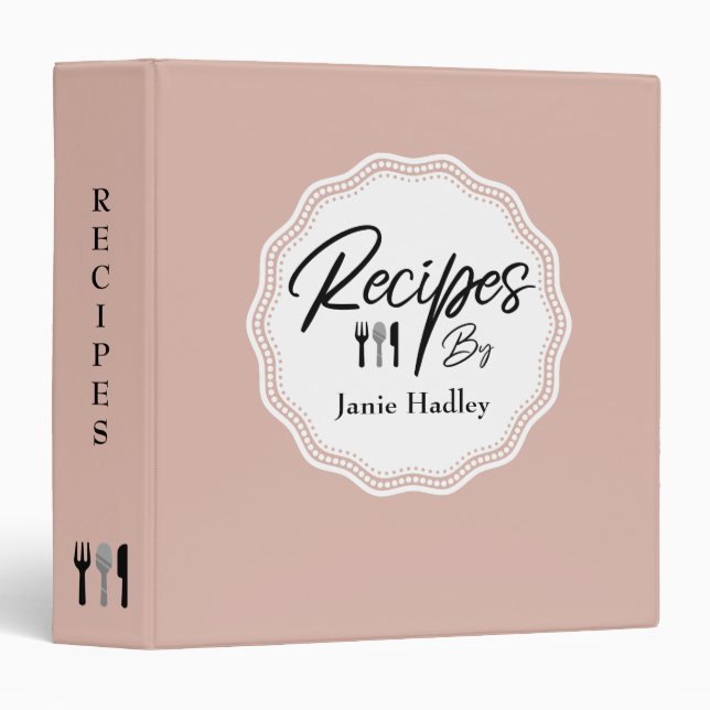 Personalized Recipes Book Binder (Front/Spine)