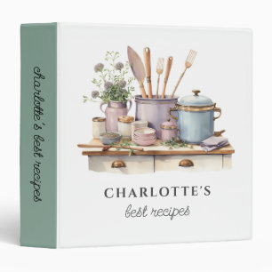 Personalized Recipes Cooking Pots Pans Utensils Binder