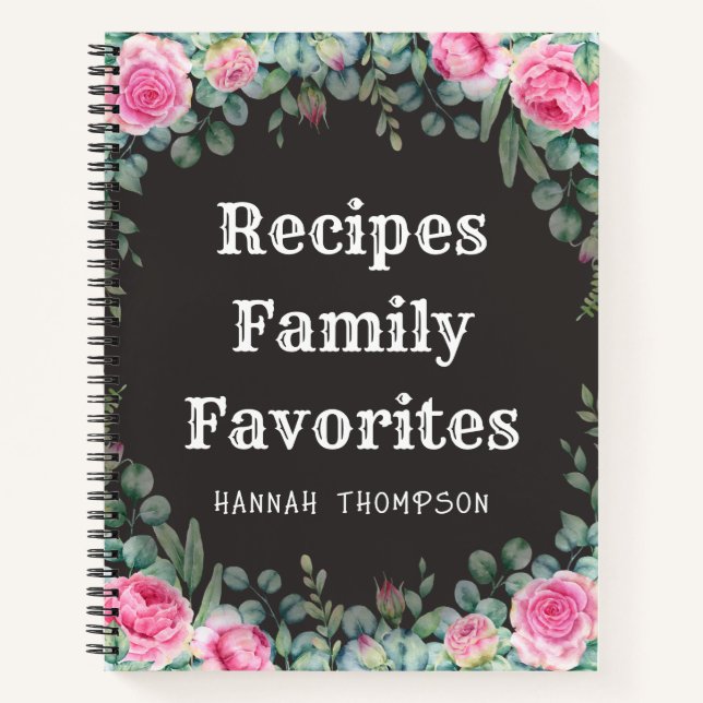 Personalized Recipes Family Favourites Organizer Notebook (Front)