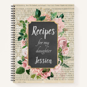 Personalized Recipes for my Daughter on Newsprint Notebook