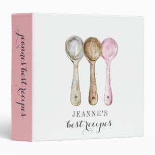 Personalized Recipes Mixing Spoons Binder