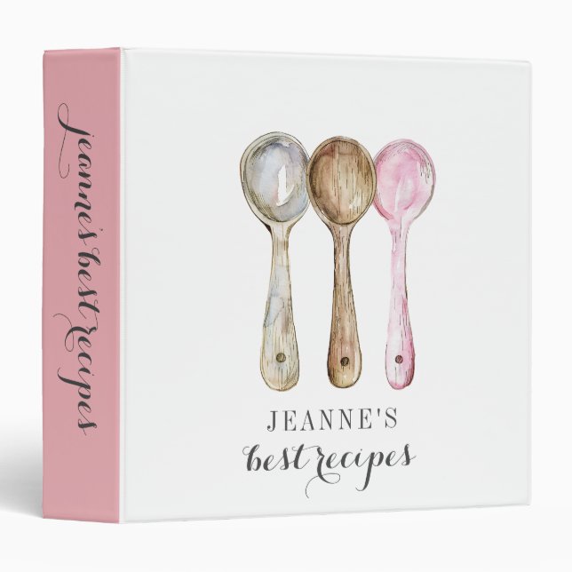 Personalized Recipes Mixing Spoons  Binder (Front/Spine)
