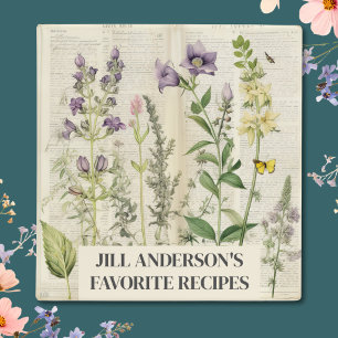 Personalized Recipes Vintage Botanical Herb Binder