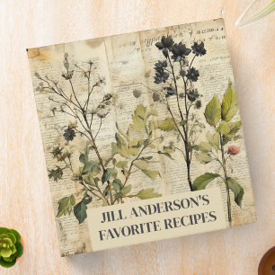 Personalized Recipes Vintage Botanical Herb Binder