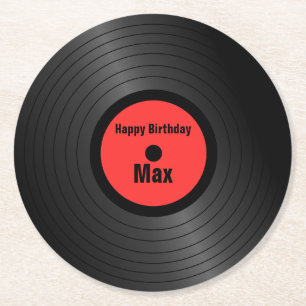 Personalized Record Paper Coasters