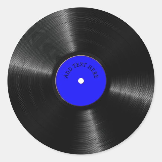 Personalized Record, Retro Album Classic Round Sticker (Front)