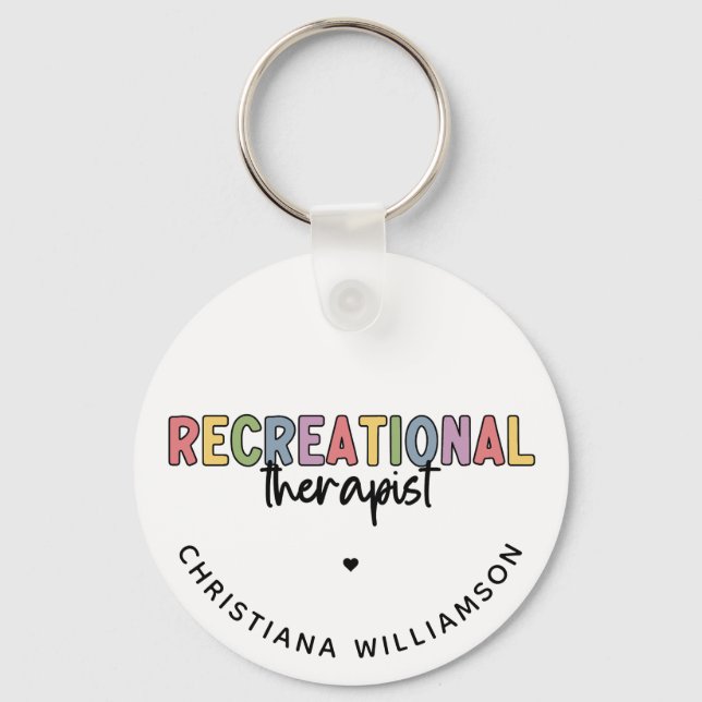 Personalized Recreational Therapist Keychain (Front)