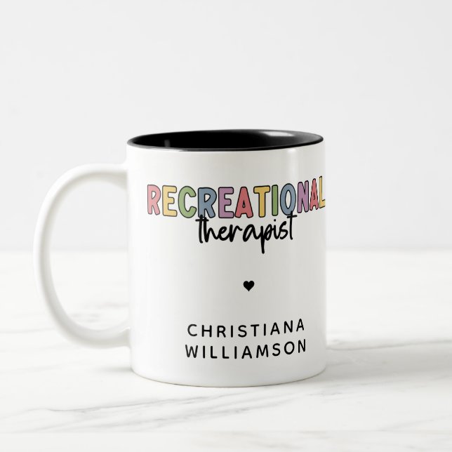 Personalized Recreational Therapist Two-Tone Coffee Mug (Left)