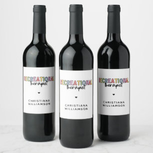 Personalized Recreational Therapist Wine Label
