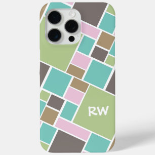 Personalized Rectangle and squares pattern iPhone 15 Pro Max Case