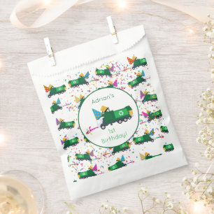 Personalized Recycling Garbage Truck Party Pattern Favour Bag