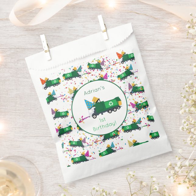 Personalized Recycling Garbage Truck Party Pattern Favour Bag (Clipped)