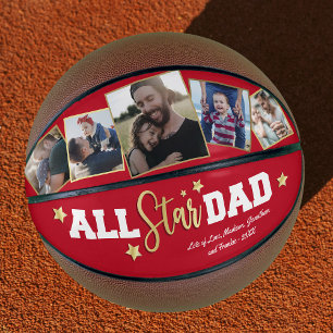 Personalized Red “All-Star Dad” Basketball Gift
