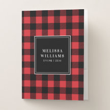 Personalized Red and Black Buffalo Plaid