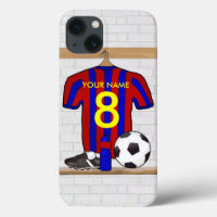 Personalized Red and Blue Football Soccer Jersey